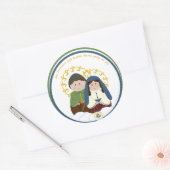 Sts. Francisco & Jacinta Marto Ronde Sticker (Envelop)