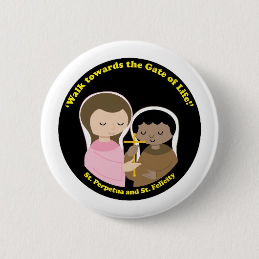 Sts. Perpetua en Felicity Ronde Button 5,7 Cm (Voorkant)