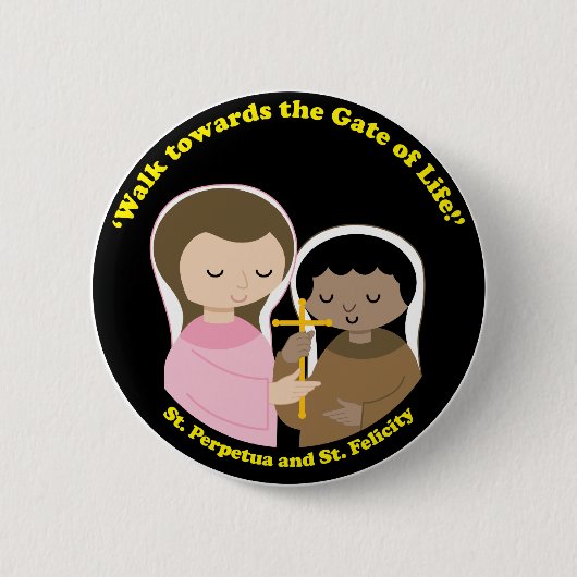 Sts. Perpetua en Felicity Ronde Button 5,7 Cm (Voorkant)
