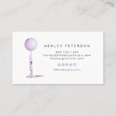 StSTELLA Lavender Paarse Waterverf Ballon Visitekaartje (Achterkant)