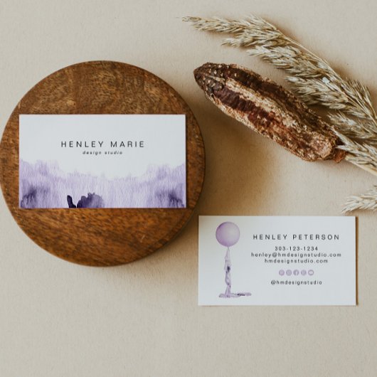 StSTELLA Lavender Paarse Waterverf Ballon Visitekaartje