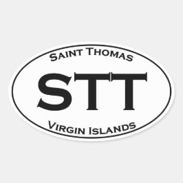 STT - Saint Thomas Maagdeneilanden Euro Stijl Ovaa Ovale Sticker