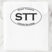 STT - Saint Thomas Maagdeneilanden Euro Stijl Ovaa Ovale Sticker (Tas)