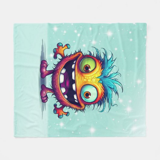 Stu 001 is de Mini Monster Troll Fleece Deken (Voorkant (Horizontaal))