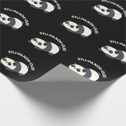 Stu-panda-ous Grappige Panda Pun Donker BG Cadeaupapier (Hoek)