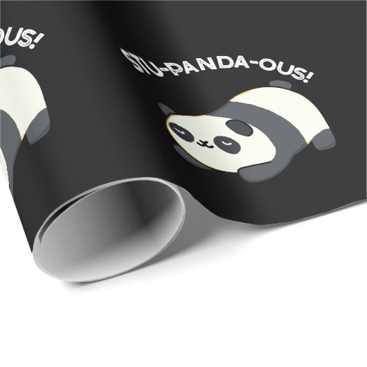 Stu-panda-ous Grappige Panda Pun Donker BG Cadeaupapier (Rol Hoek)