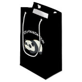 Stu-panda-ous Grappige Panda Pun Donker BG Klein Cadeauzakje (Voorkant Gekanteld)