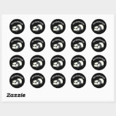 Stu-panda-ous Grappige Panda Pun Donker BG Ronde Sticker (Vel)