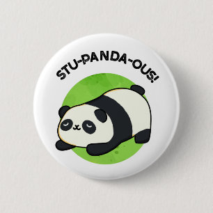 Stu-panda-ous Grappige Panda Pun Ronde Button 5,7 Cm