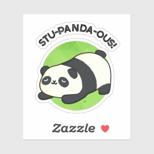 Stu-panda-ous Grappige Panda Pun Sticker (Vel)