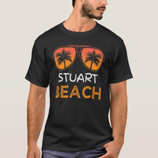Stuart Beach  Retro Summer Family Vacking T-shirt (Voorkant)