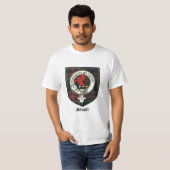 Stuart Clan Crest Badge Tartan T-shirt (Voorkant volledig)
