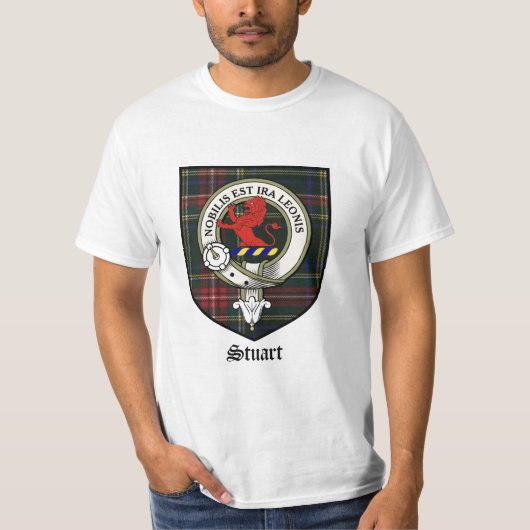 Stuart Clan Crest Badge Tartan T-shirt (Voorkant)