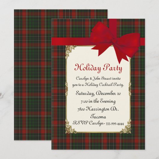 Stuart Clan Tartan Pset Custom Kerstparty Kaart (Voorkant / Achterkant)