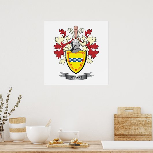 Stuart Family Crest Coat of Arms Poster (Keuken)
