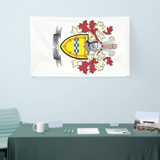 Stuart Family Crest Coat of Arms Spandoek (Beurs)