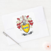 Stuart Family Crest Coat of Arms Vierkante Sticker (Envelop)
