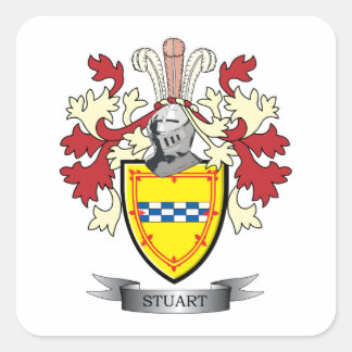 Stuart Family Crest Coat of Arms Vierkante Sticker