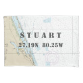 Stuart FL Authentieke Nautische Grafiek ⚓🌊 Kussensloop (Voorkant)