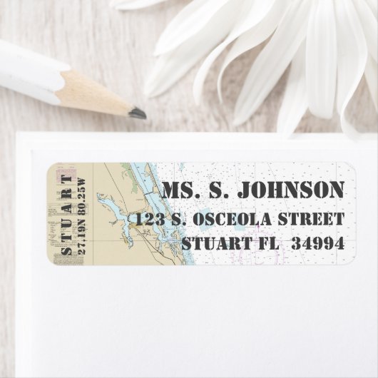 Stuart FL Home Port Nautical Navigation Chart Etiket (Insitu)