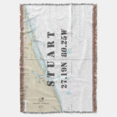 Stuart FL Hometown Latitude Nautical Deken (Voorkant Verticaal)