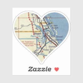 Stuart FL  kaart Sticker