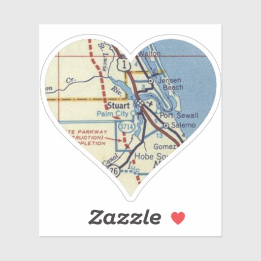 Stuart FL kaart Sticker (Vel)
