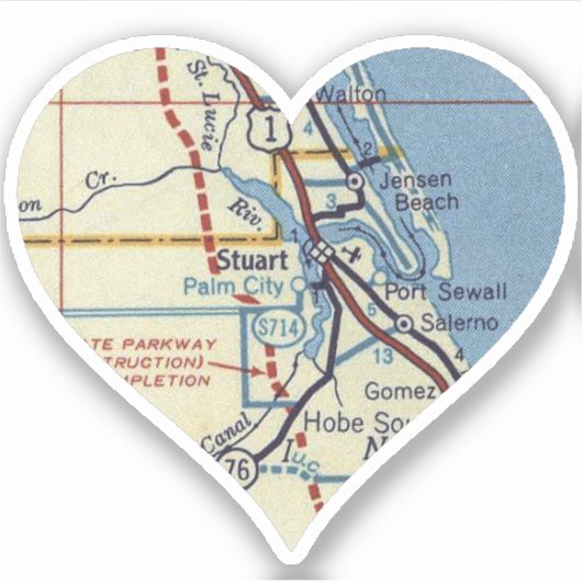 Stuart FL  kaart Sticker (Voorkant)