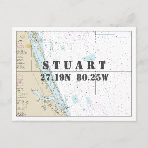 Stuart FL Nautical Chart Latitude Longitude Briefkaart