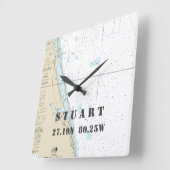 Stuart FL - Nautisch overzicht van de omvang van d Vierkante Klok (Hoek)