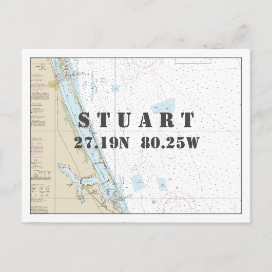 Stuart FL Nautische kaart Lengtegraad (Voorkant)