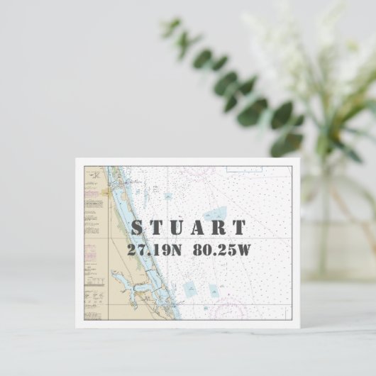 Stuart FL Nautische kaart Lengtegraad (Staand voorkant)
