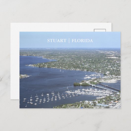 Stuart Florida Arial Uitzicht Briefkaart (Voorkant / Achterkant)