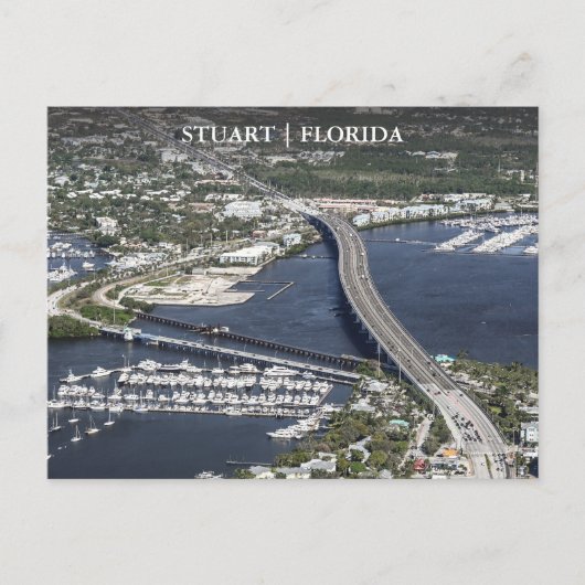 Stuart Florida Arial Uitzicht Briefkaart (Voorkant)