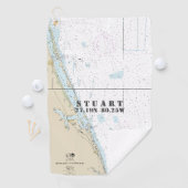 Stuart Florida Nautical Chart Latitude Longitude Golfhanddoek (Insitu)