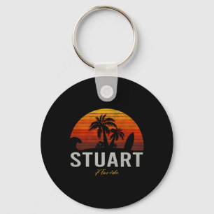 Stuart Florida Retro Surfer Ouderwetse Strand  Sleutelhanger