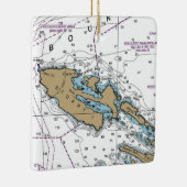 Stuart Island WA Chart Keramisch Ornament (Rechts)