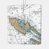 Stuart Island WA Chart Keramisch Ornament (Links)