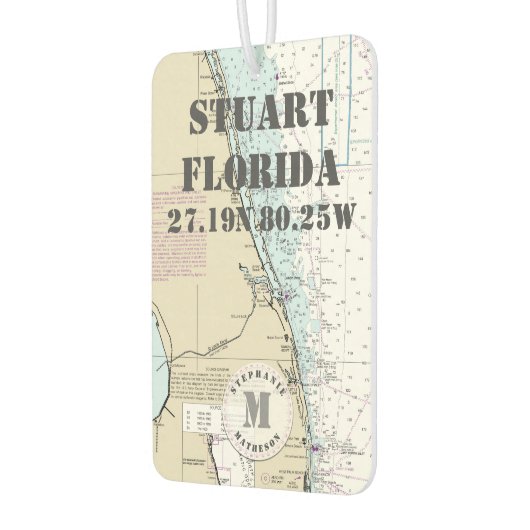 Stuart Martin Florida Nautical Chart Monogram Luchtverfrisser (Links)