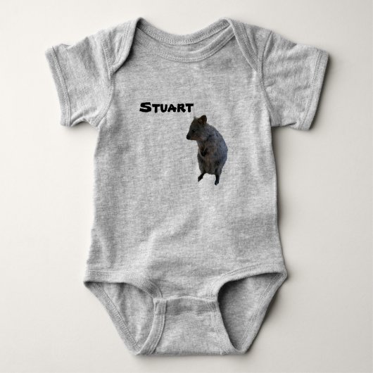 Stuart Naam Met Aussie Quokka, Baby Bodysuit (Voorkant)