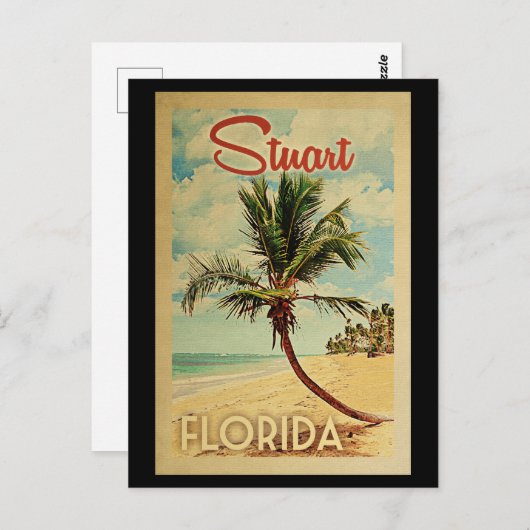 Stuart Palm Tree Vintage Travel Briefkaart (Voorkant / Achterkant)