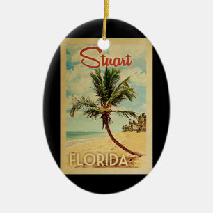 Stuart Palm Tree Vintage Travel Keramisch Ornament