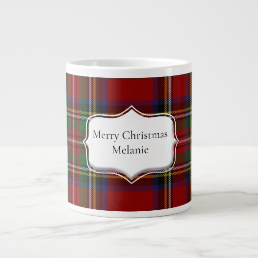 Stuart Plaid Tartan Kerstmis Grote Koffiekop (Voorkant)