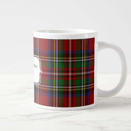 Stuart Plaid Tartan Kerstmis Grote Koffiekop (Rechts)
