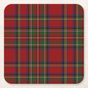 Stuart Plaid Tartan Kerstmis Kartonnen Onderzetters