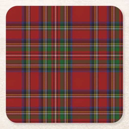 Stuart Plaid Tartan Kerstmis Kartonnen Onderzetters (Voorkant)