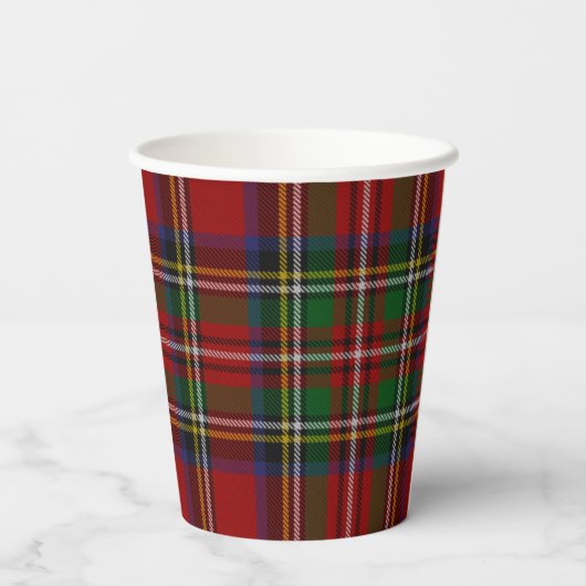 Stuart Plaid Tartan Kerstmis Papieren Bekers (Achterkant)