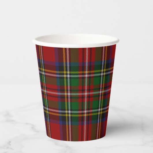 Stuart Plaid Tartan Kerstmis Papieren Bekers (Voorkant)
