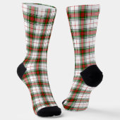 Stuart / Stewart tartan wit rood groen geruit Sokken (Gebogen)
