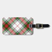 Stuart/Stewart tartan witte rode groene vlecht Bagagelabel (Voorkant horizontaal)